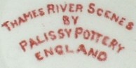 Thames River Scenes by Palissy Pottery (mark red)