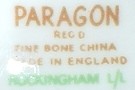 Paragon REG'D, Rockingham L/L, mark brown & green