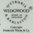 Wedgwood - of Etruria & Barlaston. Copyrigt F.Warne & Co. ,mark black