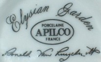 France - Porcelain Apilko, Elysian Garden (mark black)